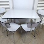 Prachtige Set Van 4 Vintage Retro Formica Stoelen thumbnail 19