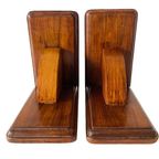 Vintage Boekensteunen Artdeco Stijl Hout thumbnail 3