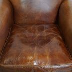 Set Van 2 Stijlvolle En Tijdloze Rundleren Design Fauteuils/armchairs Met Mooie Ronde Vormen thumbnail 5