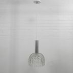 Vintage Hanglamp Met Glazen Kap Met Bubbelpatroon, Jaren 60 thumbnail 5