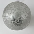 2x Vintage Tafellamp Bol Craqueléglas, Chromen Voet Doria thumbnail 4