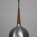 Deense Design Lamp In Aluminium En Teakhout *** Scandinavische Stijl *** thumbnail 4