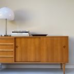 Vintage Houten Dressoir Met 4 Lades En 2 Schuifdeurtjes thumbnail 9