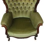 Klassieke Groene Club Zetel Oorfauteuil Louis Quinze Barok thumbnail 16