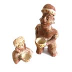 Vintage Precolumbiaanse Beeld Vrouw Maya/Inca/ Azteken Aardewerk, Oud thumbnail 4