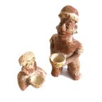 Vintage Precolumbiaanse Beeld Vrouw Maya/Inca/ Azteken Aardewerk, Oud thumbnail 4