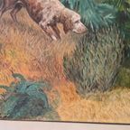 H. Van Leeuwen Jachthond En Fazanten Schilderij thumbnail 3
