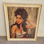Vintage Schilderij Druk H.walter Retro Print Zigeunerin thumbnail 5