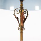 Antieke Staande Engelse Vloerlamp Roodkoper En Messing thumbnail 3