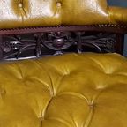 Antiek Leren Victoriaans Chesterfield Leesbankje thumbnail 6