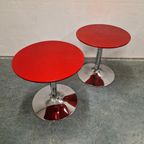 Set Retro Bijzettafel Nachtkastjes Tulpvoet Jaren 70 Stijl thumbnail 2