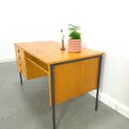 Fineer Hellerau Design Vrijstaand Bureau Met Lades Vintage thumbnail 3