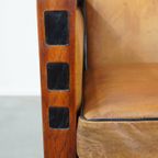 In Goede Staat Verkerende, Strakke Art Deco Design Fauteuil Met Leuke Details Gemaakt Van Schapen thumbnail 10