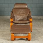 Deense “apollo” Fauteuil Met Hocker – Svend Skipper – Jaren 70 thumbnail 4