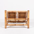 Italian Modern Bamboo-Wicker Bench, 1970’S thumbnail 14