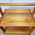 Vintage Scandinavische Grenen Barcart Serveerwagen thumbnail 6