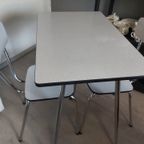 Keukenset Formica Witte Stoeltjes En Tafel Jaren'60 thumbnail 7