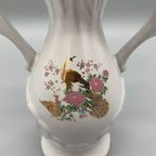 Vintage Vaasje Wit Porselein Print Pauw Goudkleurig thumbnail 5