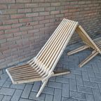 Set 2 Lounge Fauteuils Lattenbank Ligstoelen Tuinstoelen thumbnail 6