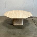 Vintage Achthoekige Travertin Salontafel, 1970’s thumbnail 16