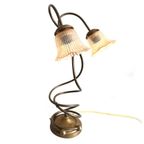 Vintage Tafellamp Met Dubbele Glazen Kapjes thumbnail 4