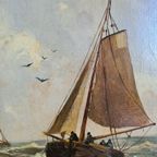 Zeegezicht - Schilderij Met Zeilboten - Van Dijk thumbnail 9