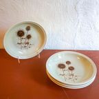 4 X Sarreguemines France Thistle Deep Plates Mid Century Gres Ceramic Pottery Salad Bowls thumbnail 8