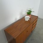 Teak Fineer Dressoir Met Ronde Knop En Lades Nr. 2 thumbnail 11