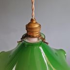 Vintage Hanglamp In Groene Opaline, Jaren 60-70 thumbnail 8