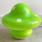 Groen Met Witte Stippen Glazen Paddestoel Tafellamp, Mushroom Lamp thumbnail 2