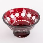 Vintage Red Glass Bowl By Monica Bratt, Sweden 1950’s thumbnail 4