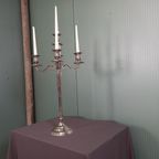 Vintage Vernikkelde Kandelaar Met 5 Armen thumbnail 3