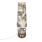 Jaren 70 Vloer Lamp – Fat Lava – Stoffen Kap -(mm09) thumbnail 2