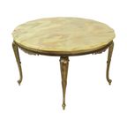 Ronde Salontafel Onyx Marmer Messing Hollywood Regency Stijl Fifties thumbnail 8