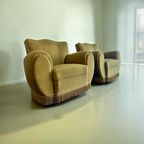 Set Van 2 Vintage Art Deco Fauteuils / Zetels / Eenzitten thumbnail 4