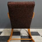 Rocking Chair By Ton In Black And Peach Fabric thumbnail 6