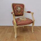 Brocante Vintage Gobelin Queen Ann Stoeltje, Fauteuiltje 01 thumbnail 10