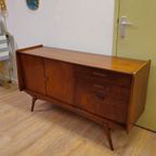 Vintage Teak Fineer Dressoir Lowboard Kast Kastje thumbnail 15