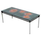 Grote Keramische Tegeltafel Adri Belarti Oranje Bloemen Abstract 109Cm thumbnail 2