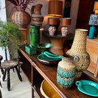 Mid Century Modern Franse Groen Keramiek Schaal Vintage thumbnail 11