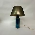 Mid Century Design Table Lamp Blue Ceramic , 1970’S thumbnail 2