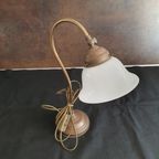 Vintage – Bureaulamp – Tafellamp -Bedlamp – Opaline Kap thumbnail 7