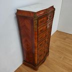 Antiek Franse Secretaire Wandkast Ladekast Met Marmer Blad thumbnail 23