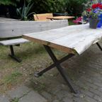 Prachtige Vergrijsde Boomstam Tuinbank 242 Cm thumbnail 8