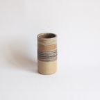Cylindrical Ceramic Vase With Earthy Color Tones By Tue Poulsen, Denmark 1970S. thumbnail 3