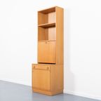1970’s Vintage Swedish Two Piece Oak Bar Cabinet / Boekenkast thumbnail 2