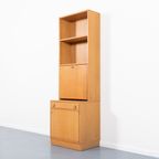 1970’S Vintage Swedish Two Piece Oak Bar Cabinet / Boekenkast thumbnail 2