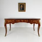 Louis Xv Dubbelzijdig Mahonie En Palissander Plat Bureau thumbnail 2