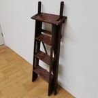 Landelijk Frans Houten Bibliotheek Trapje Plantentafeltje thumbnail 17