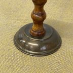 Hout & Koperen Kandelaar Brocante thumbnail 3